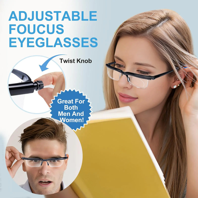 Adjustable Distance And Near Focus Glasses