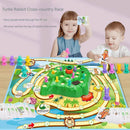 Children's tortoise and hare cross-country race interactive tabletop game