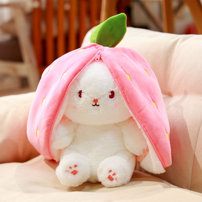 Children's Soothing Toy Pillow Strawberry Rabbit Plush Toy