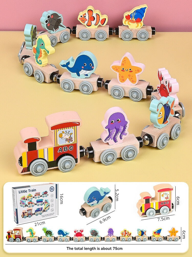 Magnetic Wooden Number Train: Early Education Toy for 1-3 Year Old Toddlers