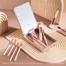 Portable Makeup Brush Set - 14 Pcs with Mirror