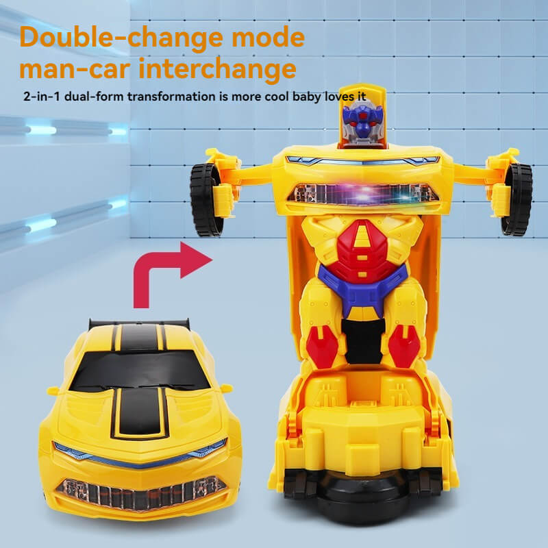 Electric Stunt Transforming Robot Car with Music and Lights: All-Directional Driving Toy for Kids