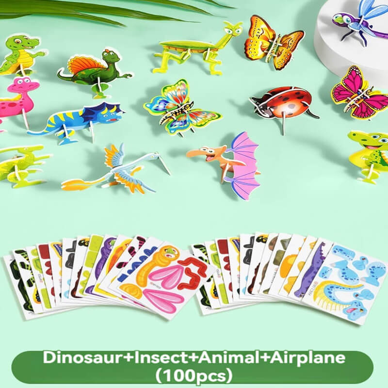 (100PCS)🔥🔥2024 New Educational 3D Cartoon Puzzles for Kids