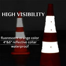 Improve Traffic Safety! Set of 2, 28-Inch Collapsible Reflective Traffic Safety Cones - Orange Cones with Reflective Collars, Ideal for Parking Lots, Driveways, Driver Training, and More.