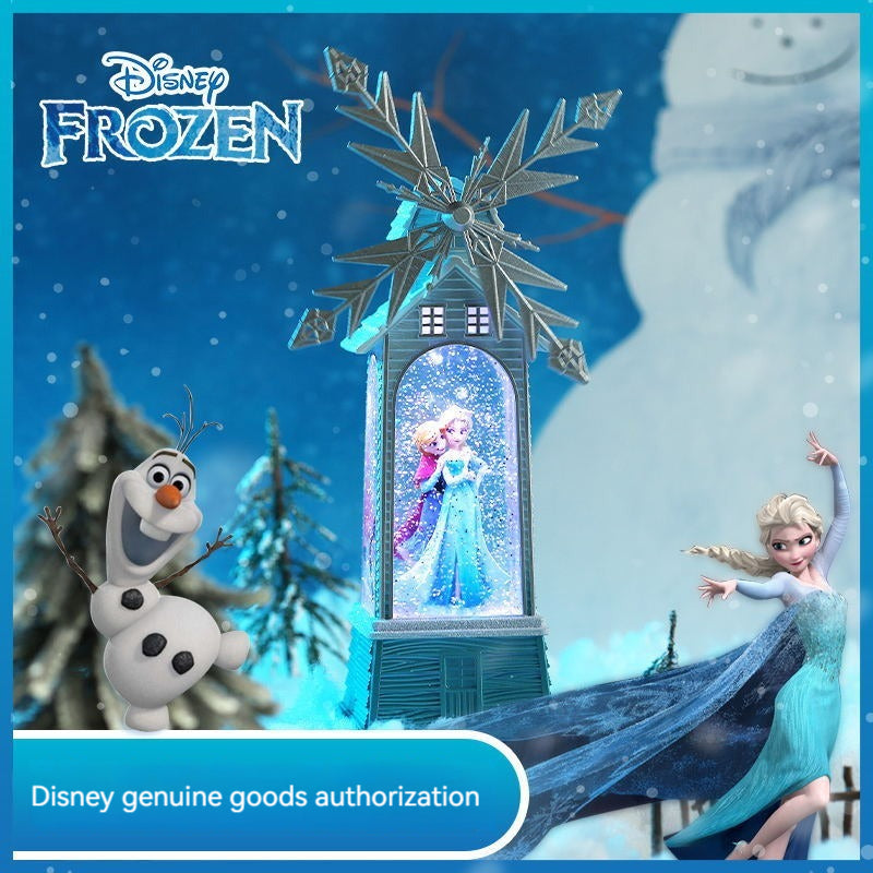 Princess Elsa Music Box Crystal Ball Music Box Disney Genuine Wind Lantern Frozen Snow Birthday Gift