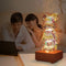 LED3D glass 8-color fireworks table lamp romantic and warm bear night light USB dreamy atmosphere bedside lamp