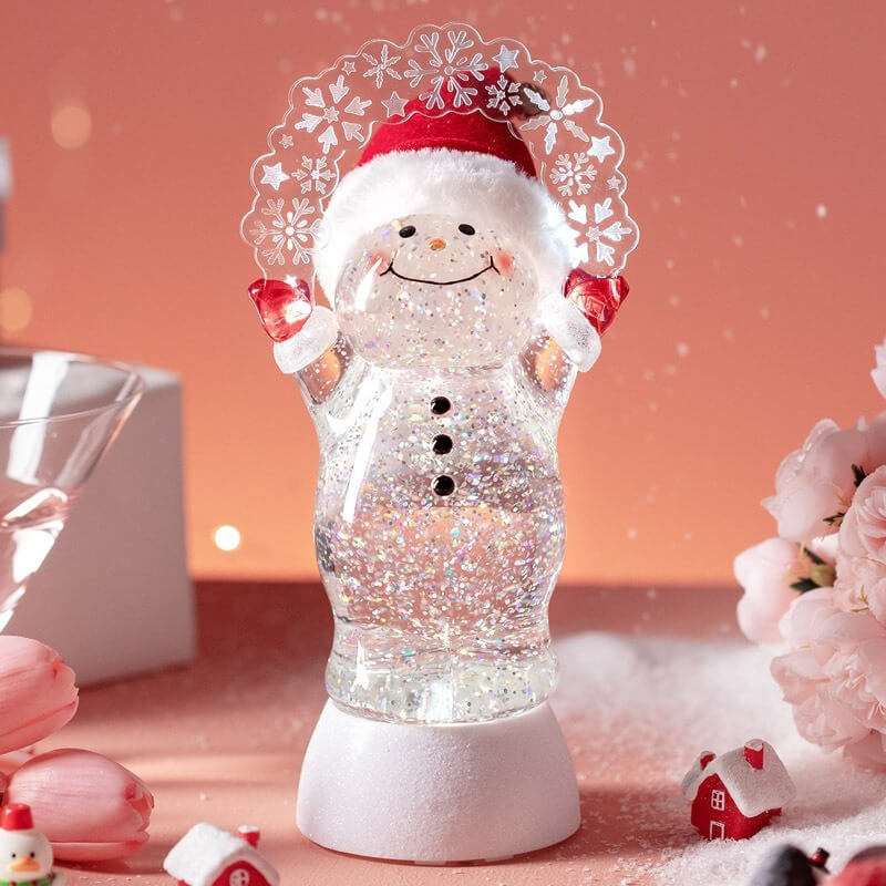 Automatic floating snow Christmas decoration luminous ornaments atmosphere arrangement night light