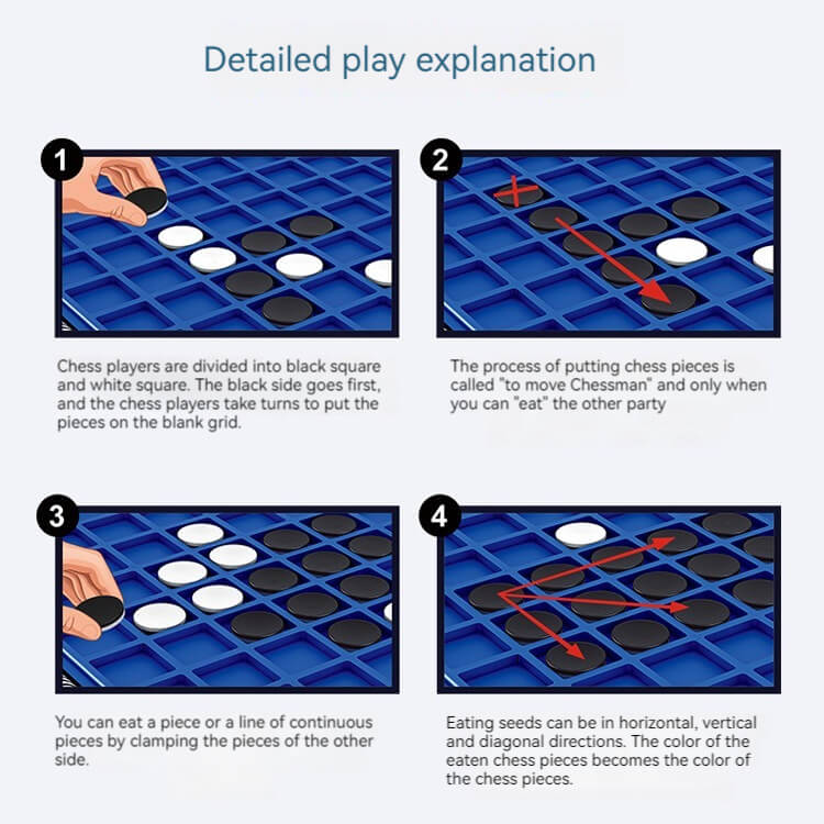 Fun double-sided Othello and Backgammon board games - interactive indoor tabletop games for kids and families